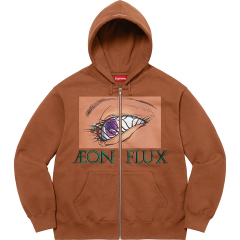 Supreme Aeon Flux Zip Up Hooded Sweatshirt - Brown