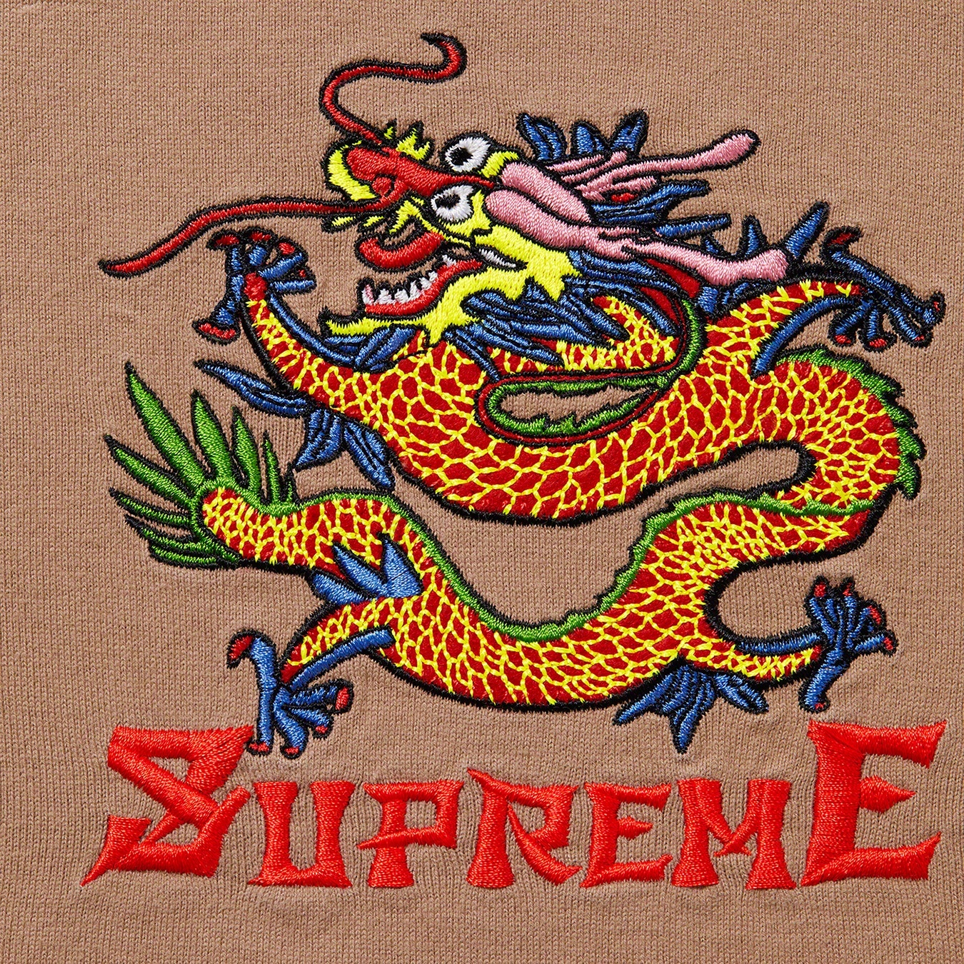 Supreme Dragon Hooded L S Top (SS22) - Light Brown - $88