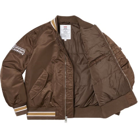 Supreme Second To None MA-1 Jacket - Brown