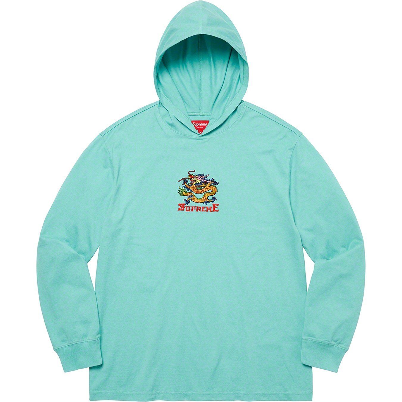 Supreme Dragon Hooded L S Top (SS22) - Dusty Aqua - $88