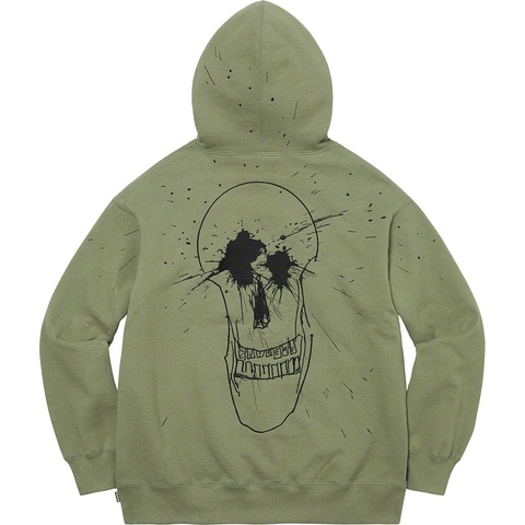 Supreme Ralph Steadman Skull Hooded Sweatshirt - Light Olive