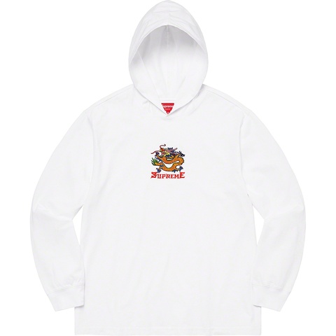 Supreme Dragon Hooded L/S Top - White