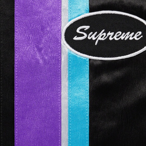 Supreme Satin Zip Up S/S Work Shirt - Black