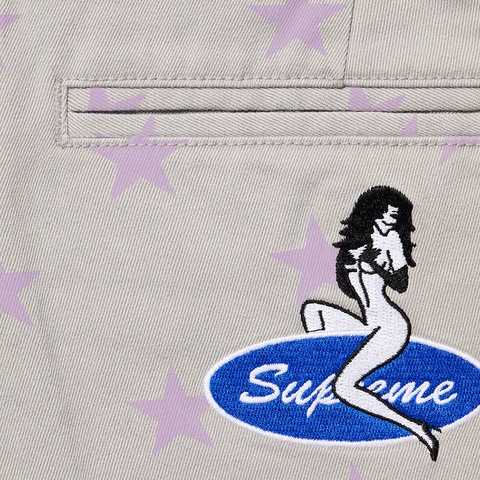 Supreme Chino Pant - Grey Stars