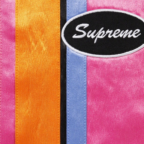 Supreme Satin Zip Up S/S Work Shirt - Pink