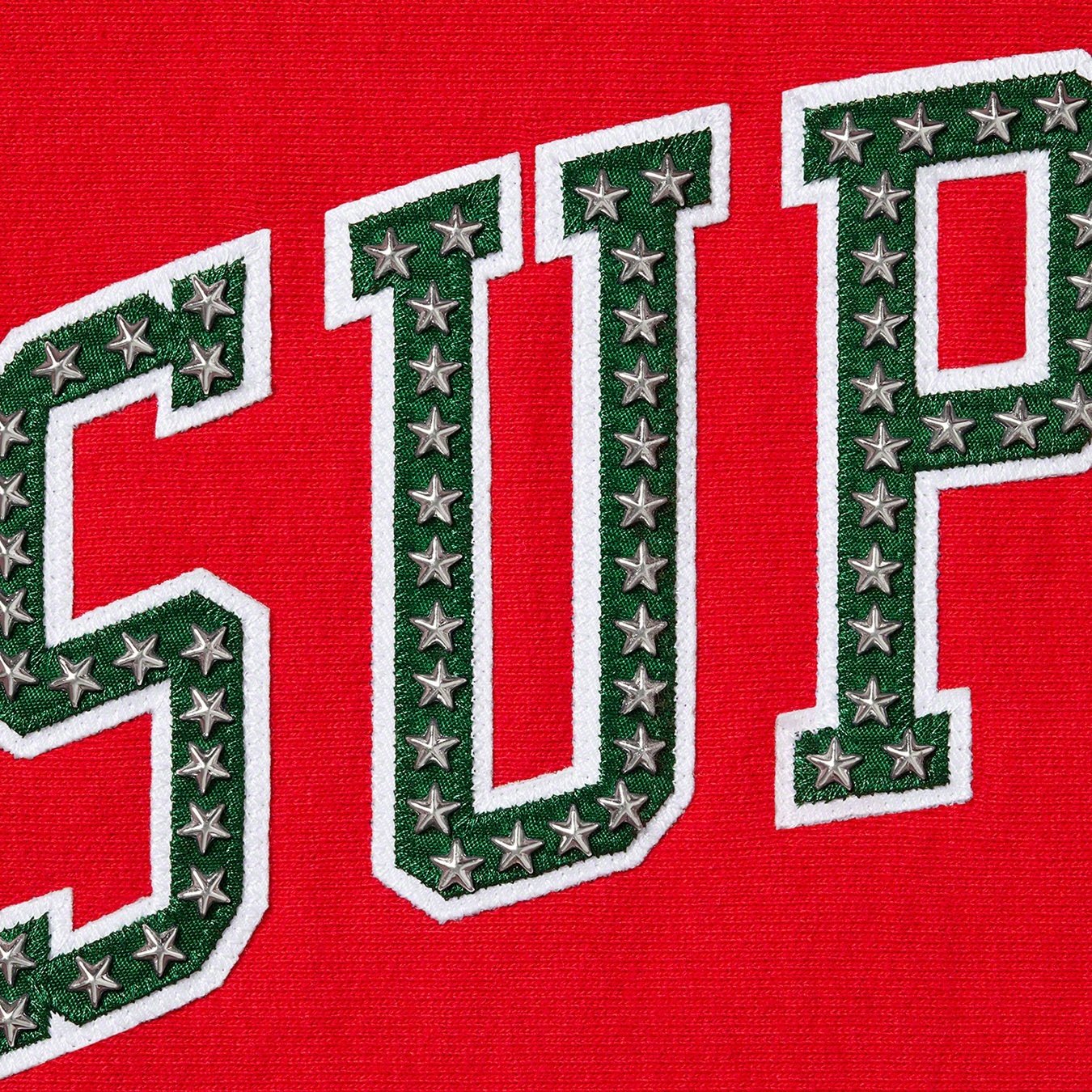 Supreme Stars Arc Hooded Sweatshirt (SS22) - Red - $168