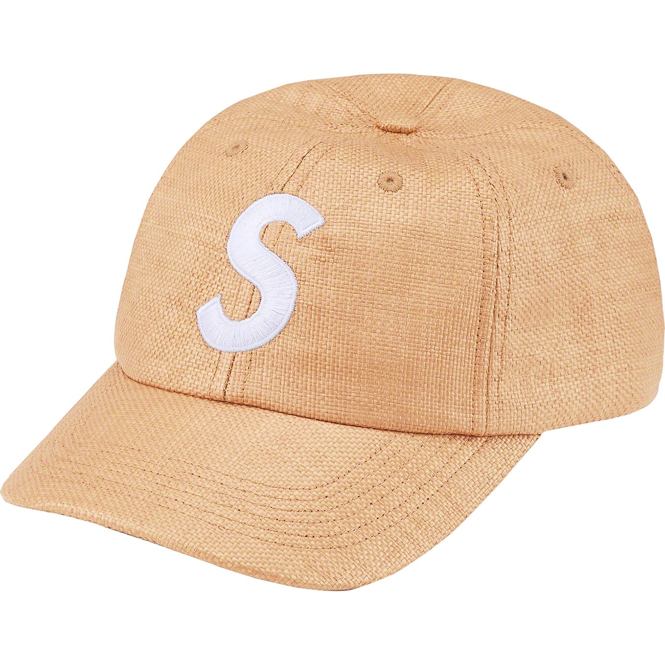 Supreme Raffia S Logo 6-Panel (SS22) - Natural - $58