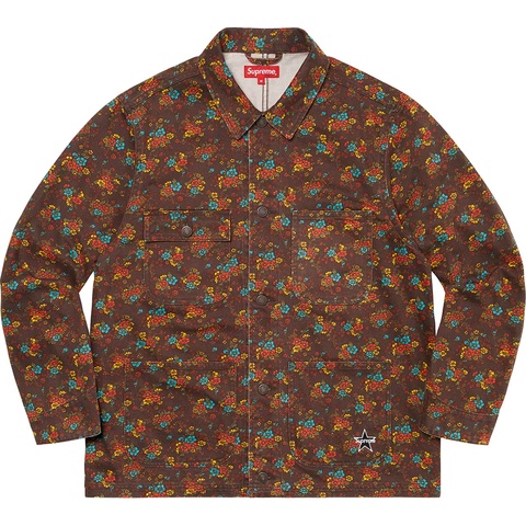 Supreme Denim Chore Coat - Flowers