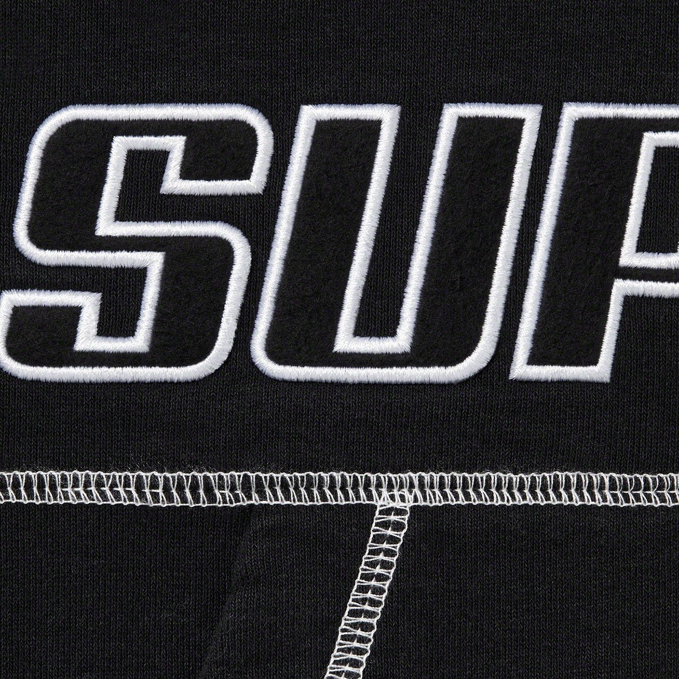 Supreme Coverstitch Hooded Sweatshirt (SS22) - Black - $158