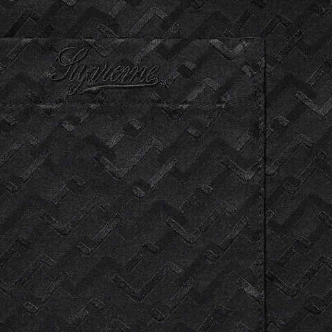 Supreme Tonal Monogram Silk S/S Shirt - Black