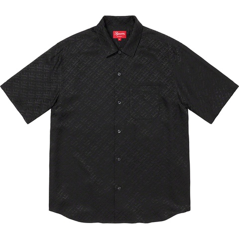 Supreme Tonal Monogram Silk S/S Shirt - Black