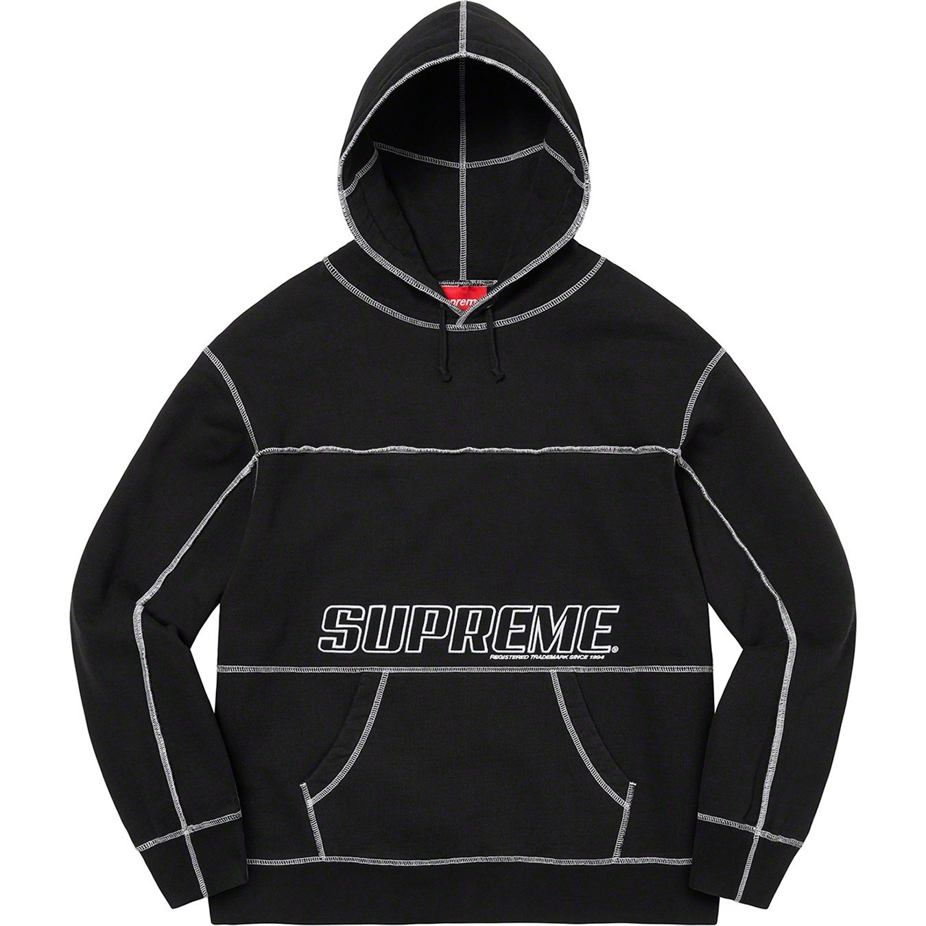 Supreme Coverstitch Hooded Sweatshirt (SS22) - Black - $158