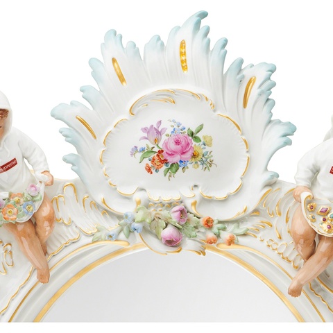 Supreme Supreme®/Meissen® Hand-Painted Porcelain Mirror - Multicolor