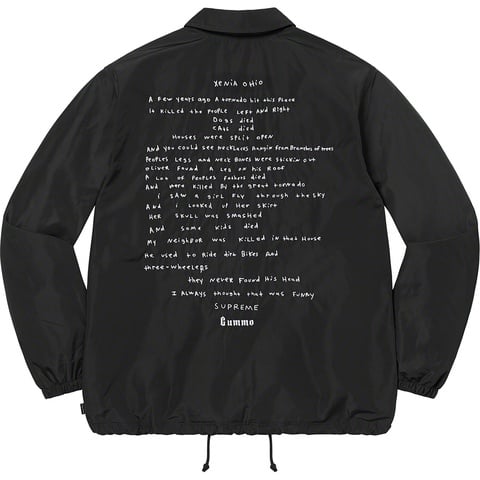 T*y様 Supreme Gummo Coaches Jacket Black Gummo Coaches Jacket - spring/summer 2022 - Supreme