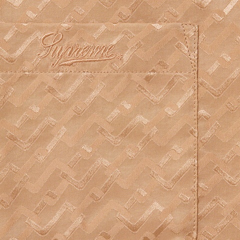 Supreme Tonal Monogram Silk S/S Shirt - Tan