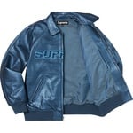 Supreme Silver Surfer Leather Varsity Jacket (SS22) - Blue