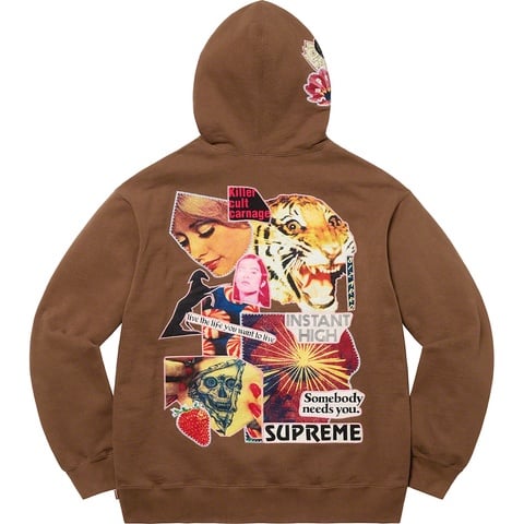 Supreme Instant High Patches Hooded Sweatshirt - Brown