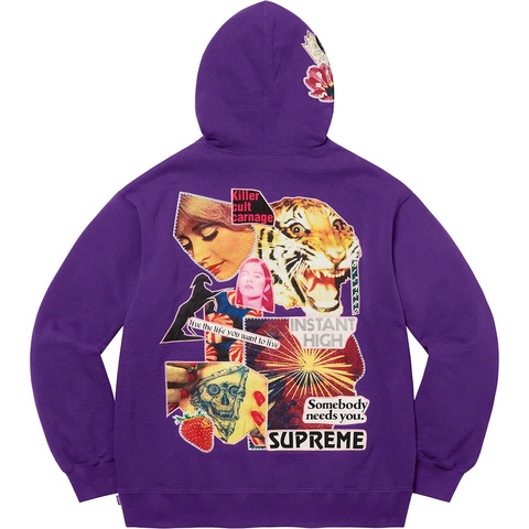 Supreme Instant High Patches Hooded Sweatshirt - Purple