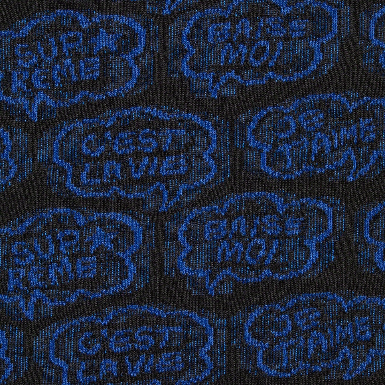 Supreme Word Bubble Jacquard S S Top (SS22) - Black - $88