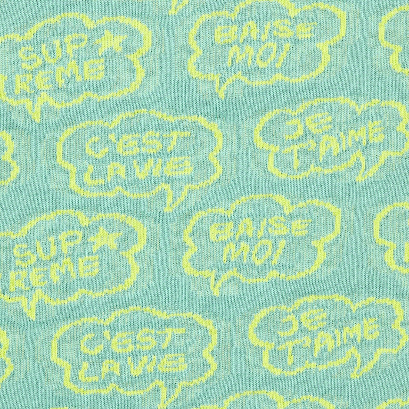 Supreme Word Bubble Jacquard S S Top (SS22) - Dusty Aqua - $88