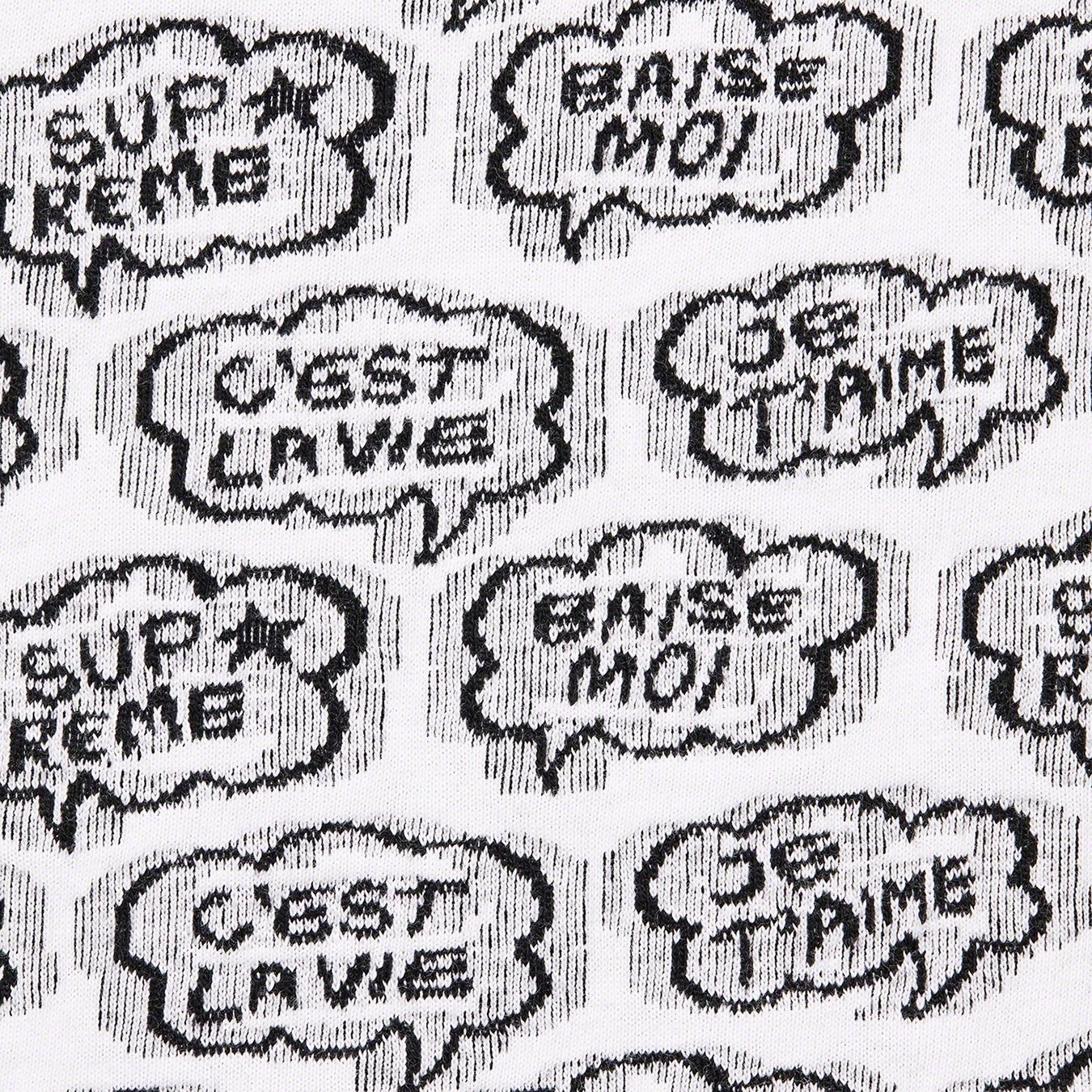 Supreme Word Bubble Jacquard S S Top (SS22) - White - $88