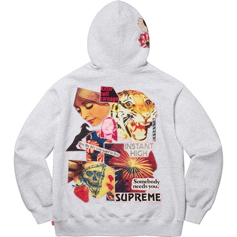 Supreme Instant High Patches Hooded Sweatshirt - Ash Grey