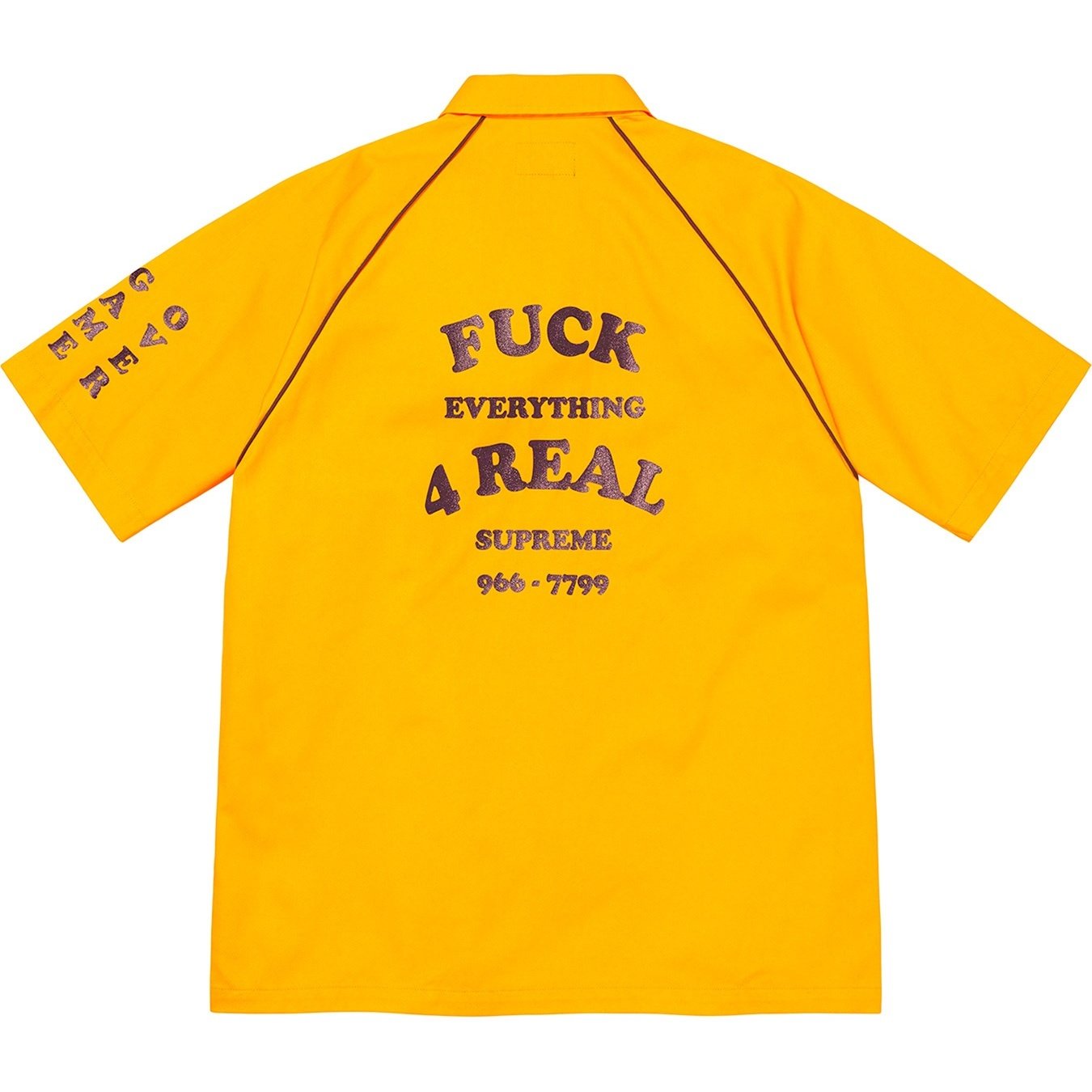 Supreme Fuck Everything S S Work Shirt (SS22) - Yellow - $128