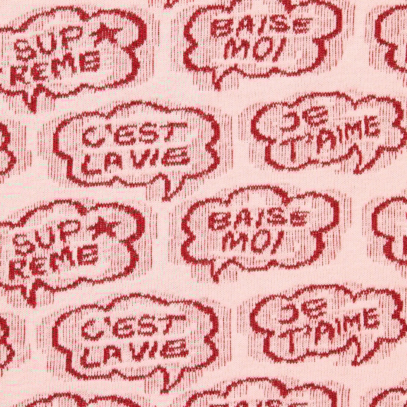 Supreme Word Bubble Jacquard S S Top (SS22) - Peach - $88