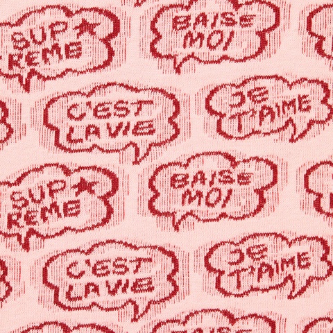 Supreme Word Bubble Jacquard S/S Top - Peach