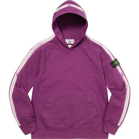Supreme Supreme®/Stone Island® Stripe Hooded Sweatshirt - Purple