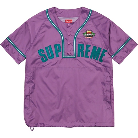 Supreme Snap-Off Sleeve L/S Baseball Top - Purple
