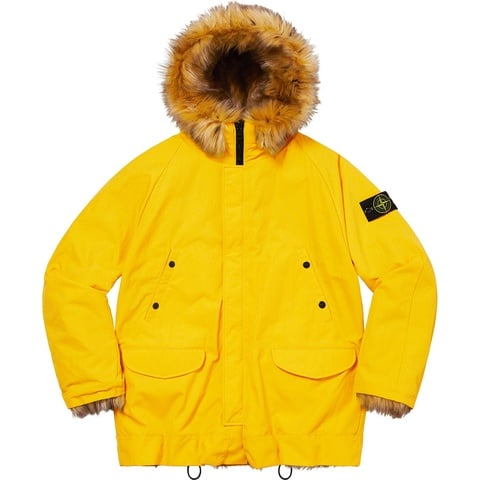 Supreme Supreme®/Stone Island® Formula Steel Reversible Faux Fur Parka - Yellow