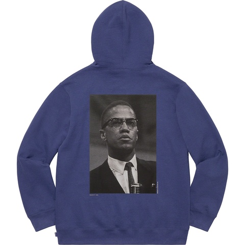 Supreme Malcolm X Hooded Sweatshirt - Washed Navy