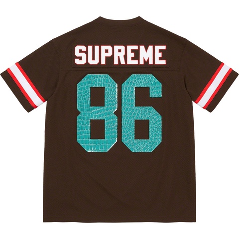 Supreme 86 アメリカンフットボールシャツ L Faux Croc Football Jersey - spring/summer 2022 - Supreme