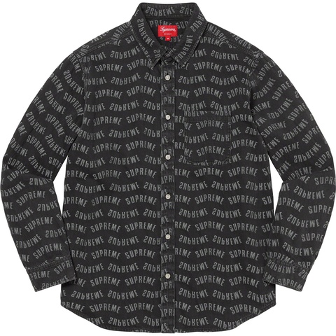 Supreme Arc Jacquard Denim Shirt - Black
