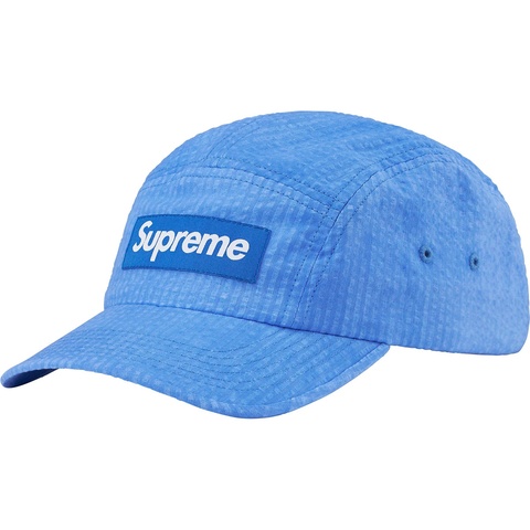 Supreme Washed Seersucker Camp Cap - Blue