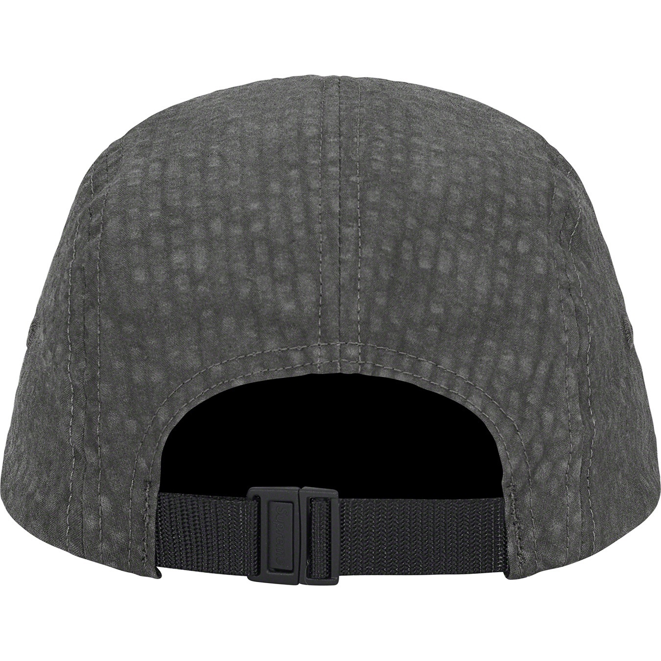 Supreme Washed Seersucker Camp Cap (SS22) - Black - $48