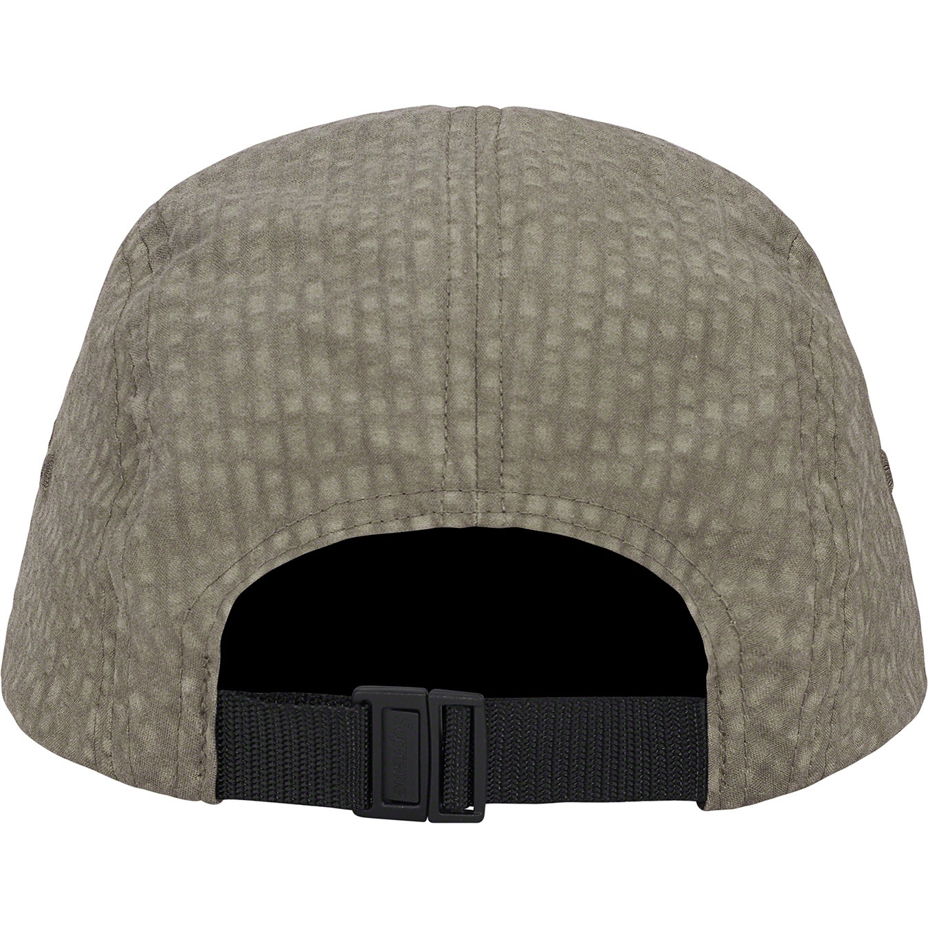 Supreme Washed Seersucker Camp Cap (SS22) - Taupe - $48