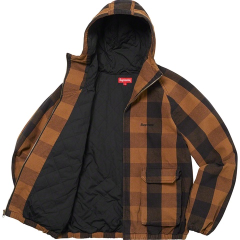 Supreme Cotton Hooded Jacket - Brown Plaid