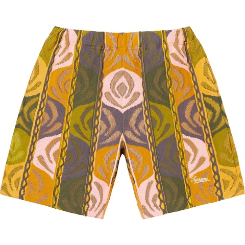 Supreme Abstract Textured Knit Short - Dark Olive