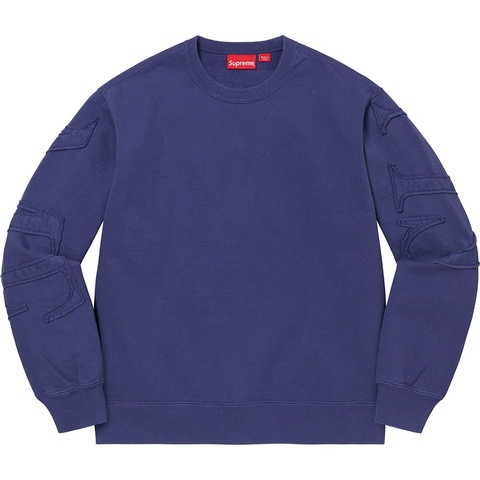 Supreme Tonal Appliqué Crewneck - Washed Navy