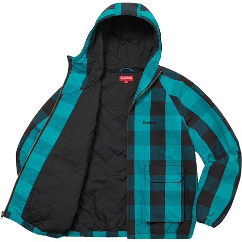 Supreme Cotton Hooded Jacket - Teal Plaid