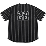 Supreme Rhinestone Stripe Baseball Jersey (SS22) - Black