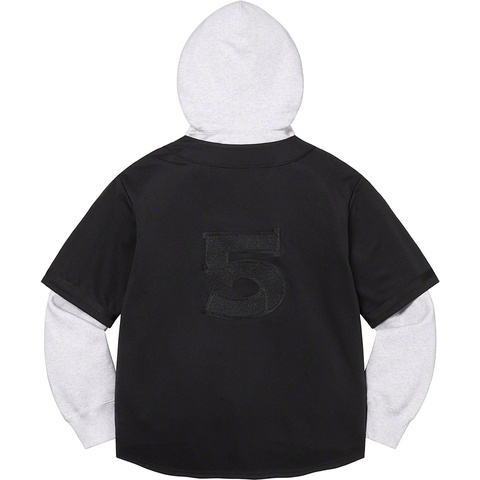 Supreme Baseball Jersey Hooded Sweatshirt - Black