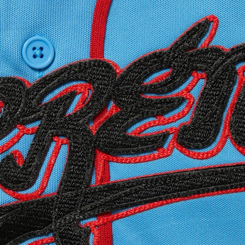 Supreme Baseball Jersey Hooded Sweatshirt - Light Blue