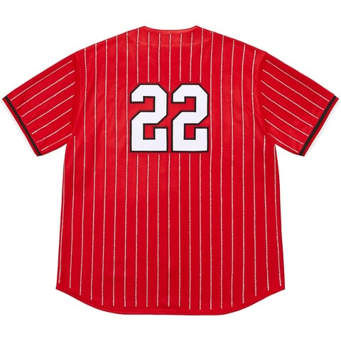 Rhinestone Stripe Baseball Jersey - Supreme