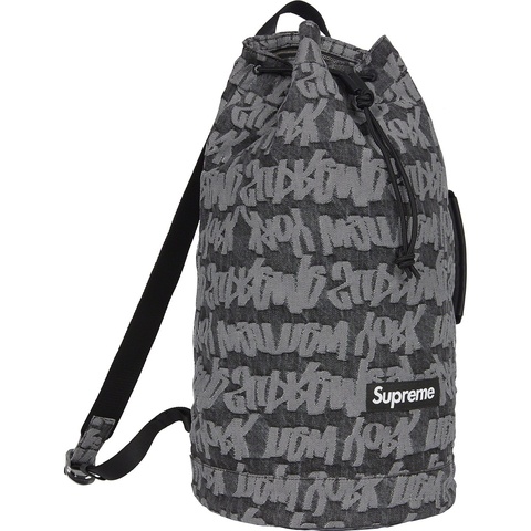 Supreme Fat Tip Jacquard Denim Backpack - Black