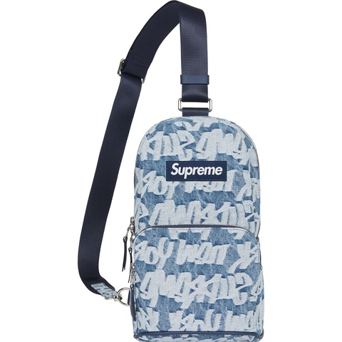 Fat Tip Jacquard Denim Sling Bag - Supreme