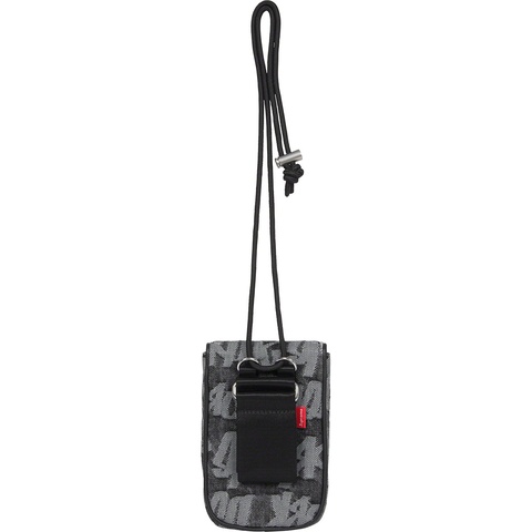 Supreme Fat Tip Jacquard Denim Neck Pouch - Black