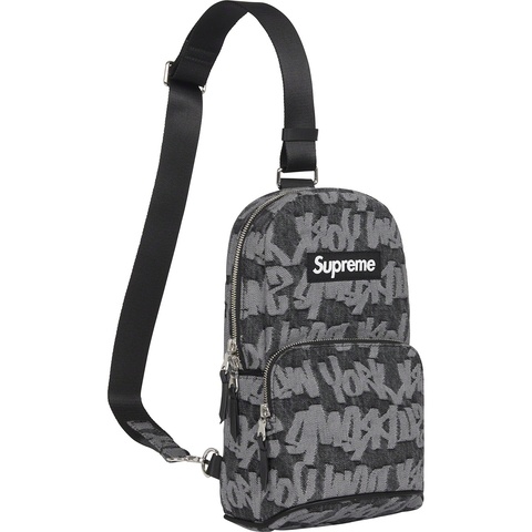 Fat Tip Jacquard Denim Sling Bag - Supreme